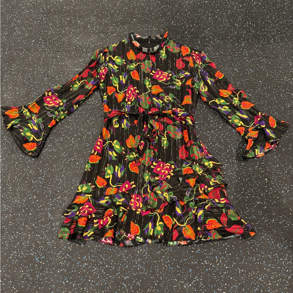 SALONI Mini Dress with Vibrant Floral Design Size US 6